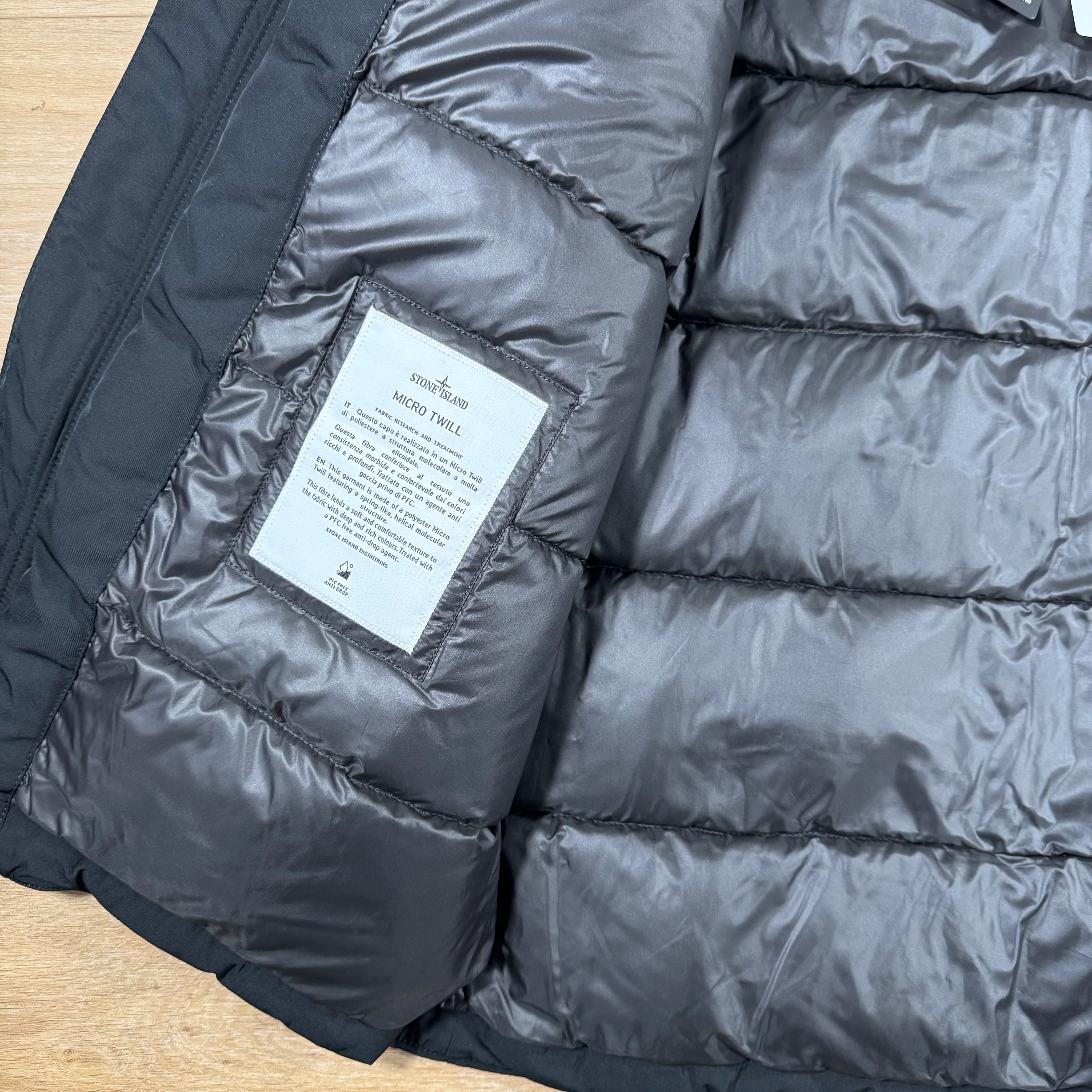 Stone Island Micro Twill Down Parka in Black - Image 7