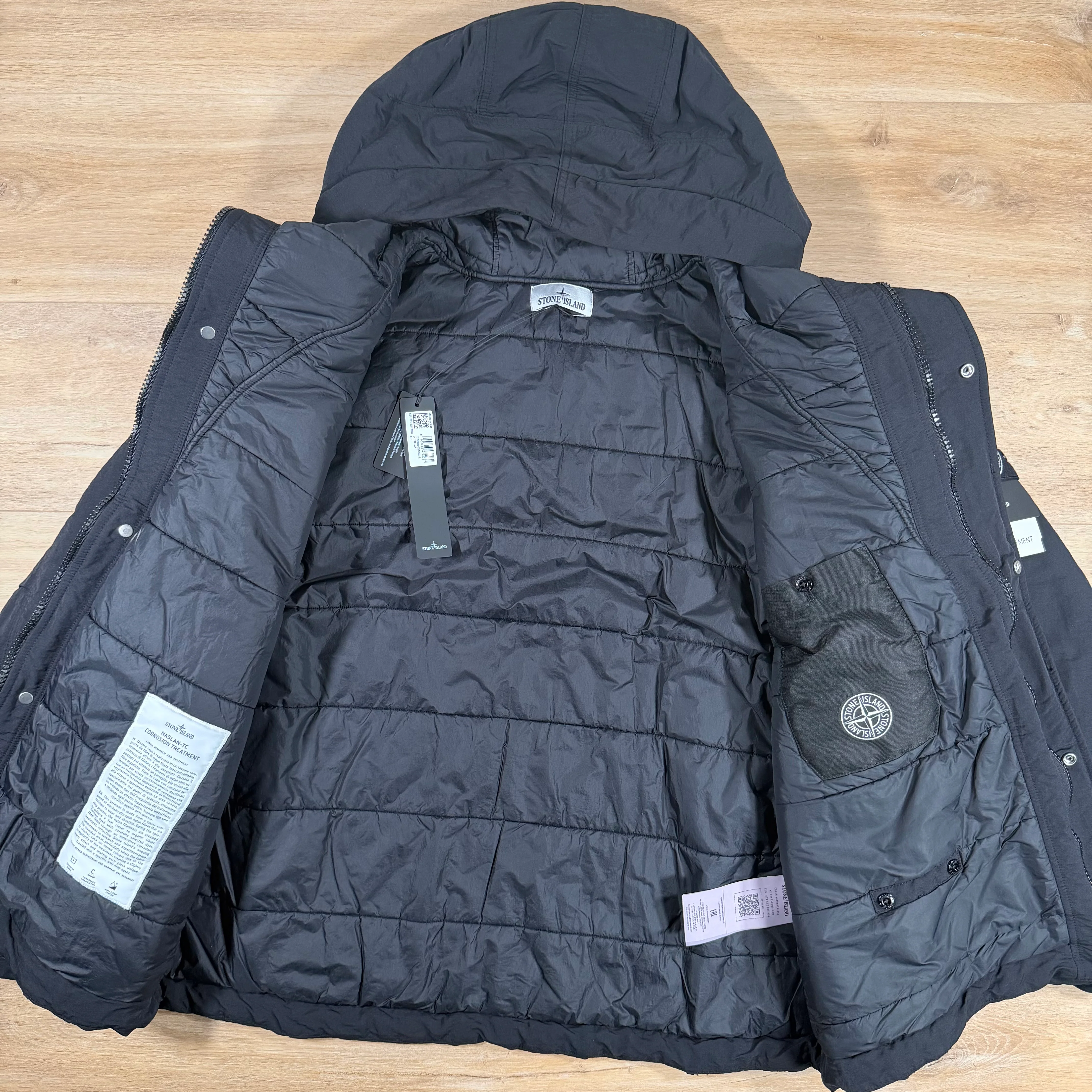 Stone Island Naslan-TC Corrosion Treatment Down Jacket in Black - Image 4