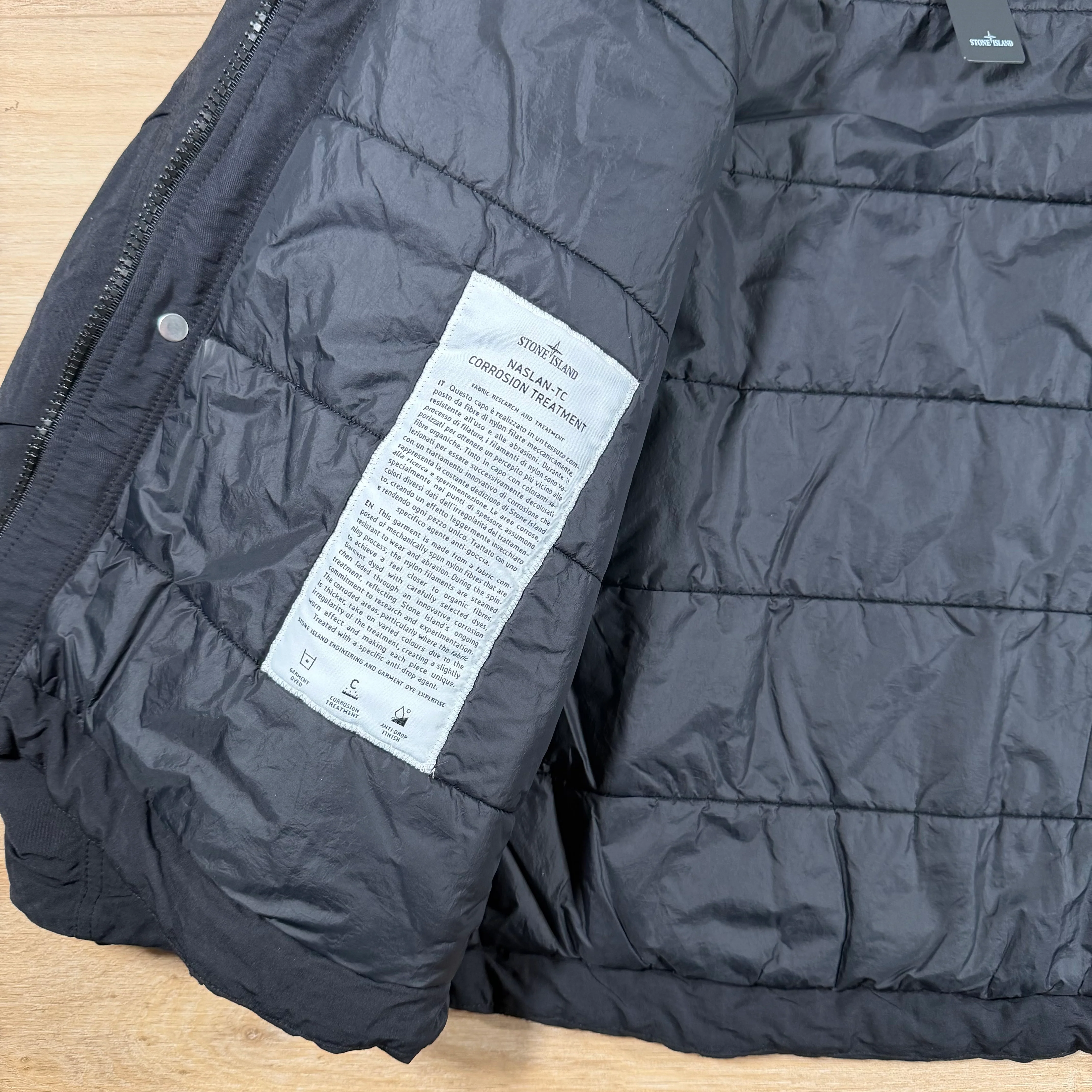Stone Island Naslan-TC Corrosion Treatment Down Jacket in Black - Image 6