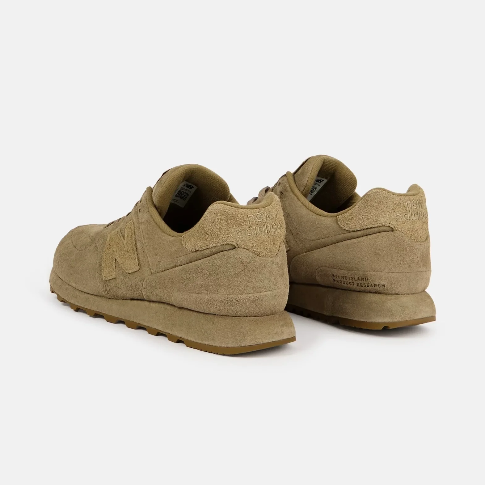 Stone Island | New Balance 574 Ghost Trainers in Dark Beige - Image 6