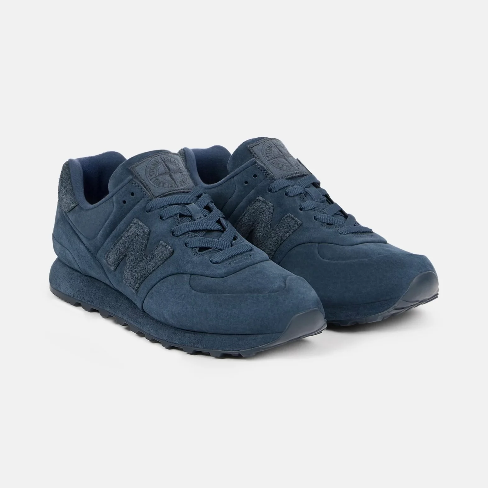 Stone Island | New Balance 574 Ghost Trainers in Slate Blue - Image 3