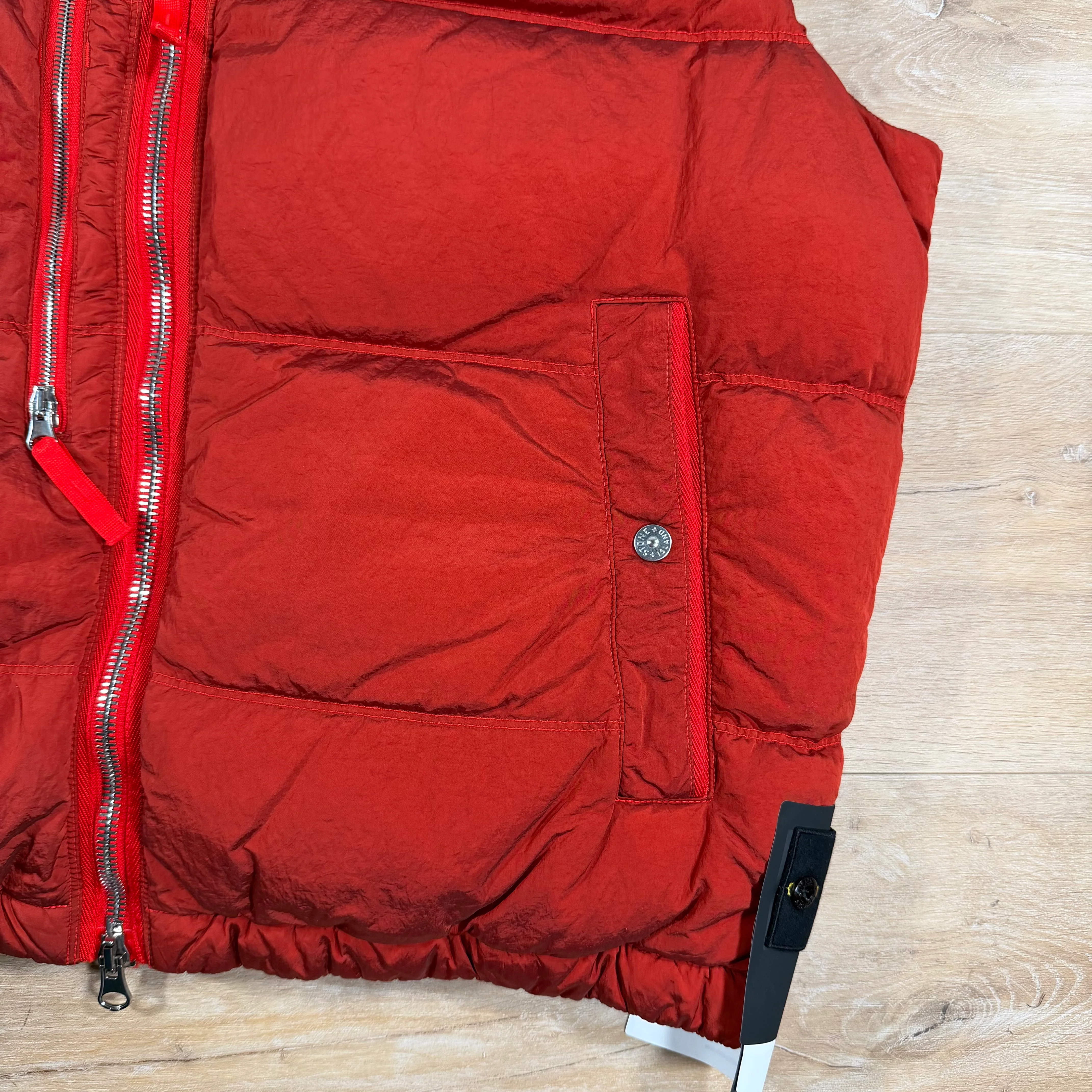 Stone Island Nylon Metal Down Vest in Scarlet Red - Image 3