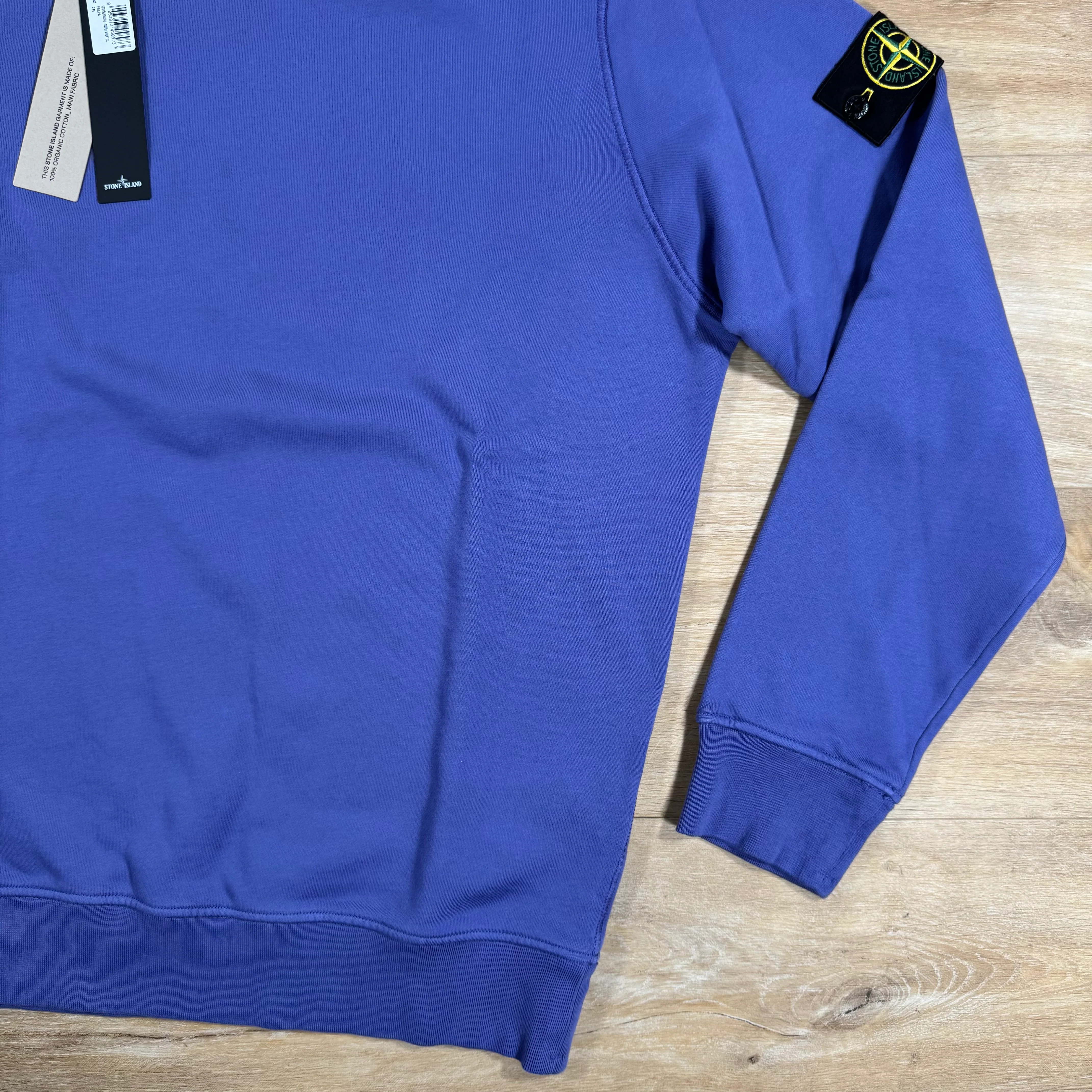Stone Island Organic Cotton Fleece Crewneck Sweatshirt in Lavender - Image 3