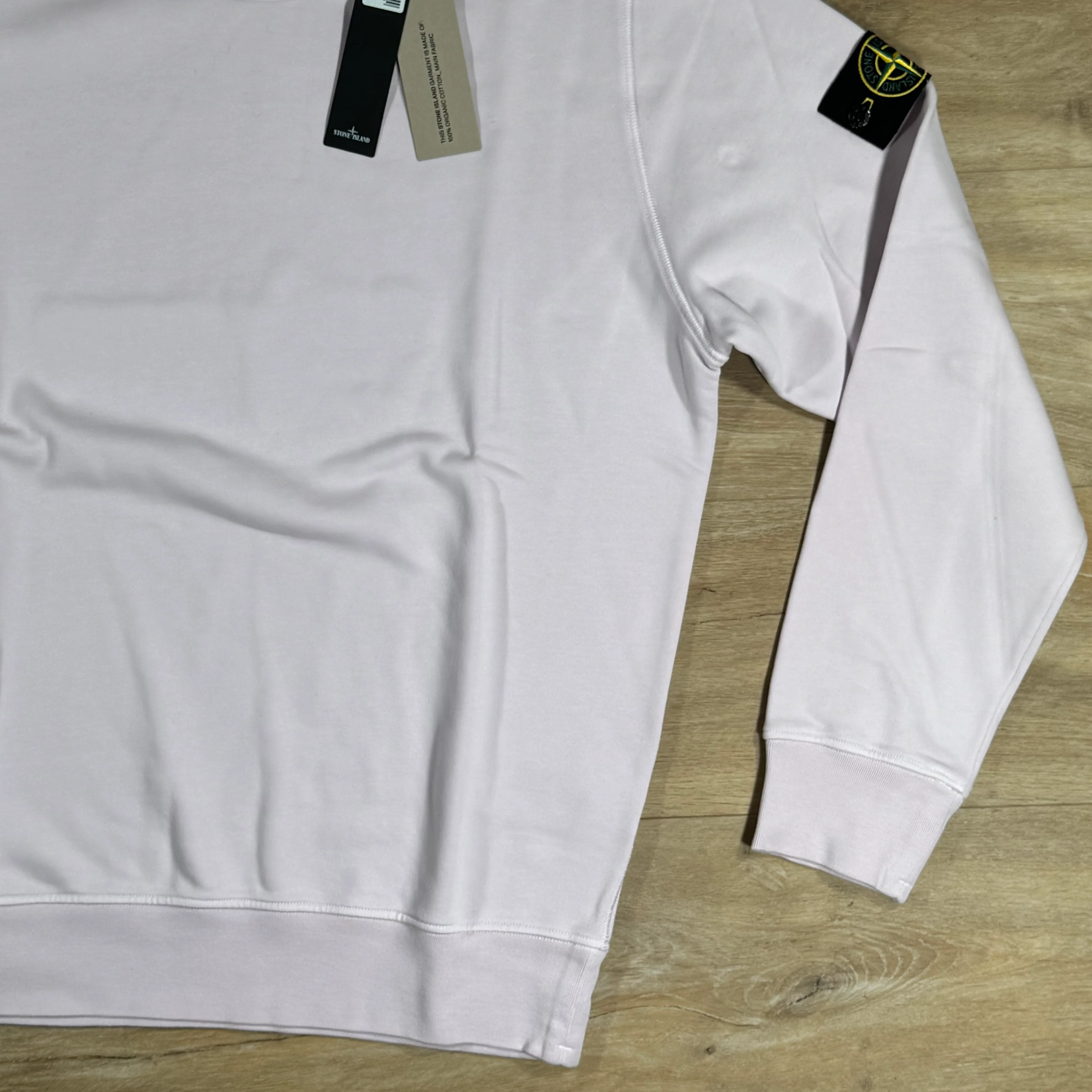 Stone Island Organic Cotton Fleece Crewneck Sweatshirt in Pink - Image 3