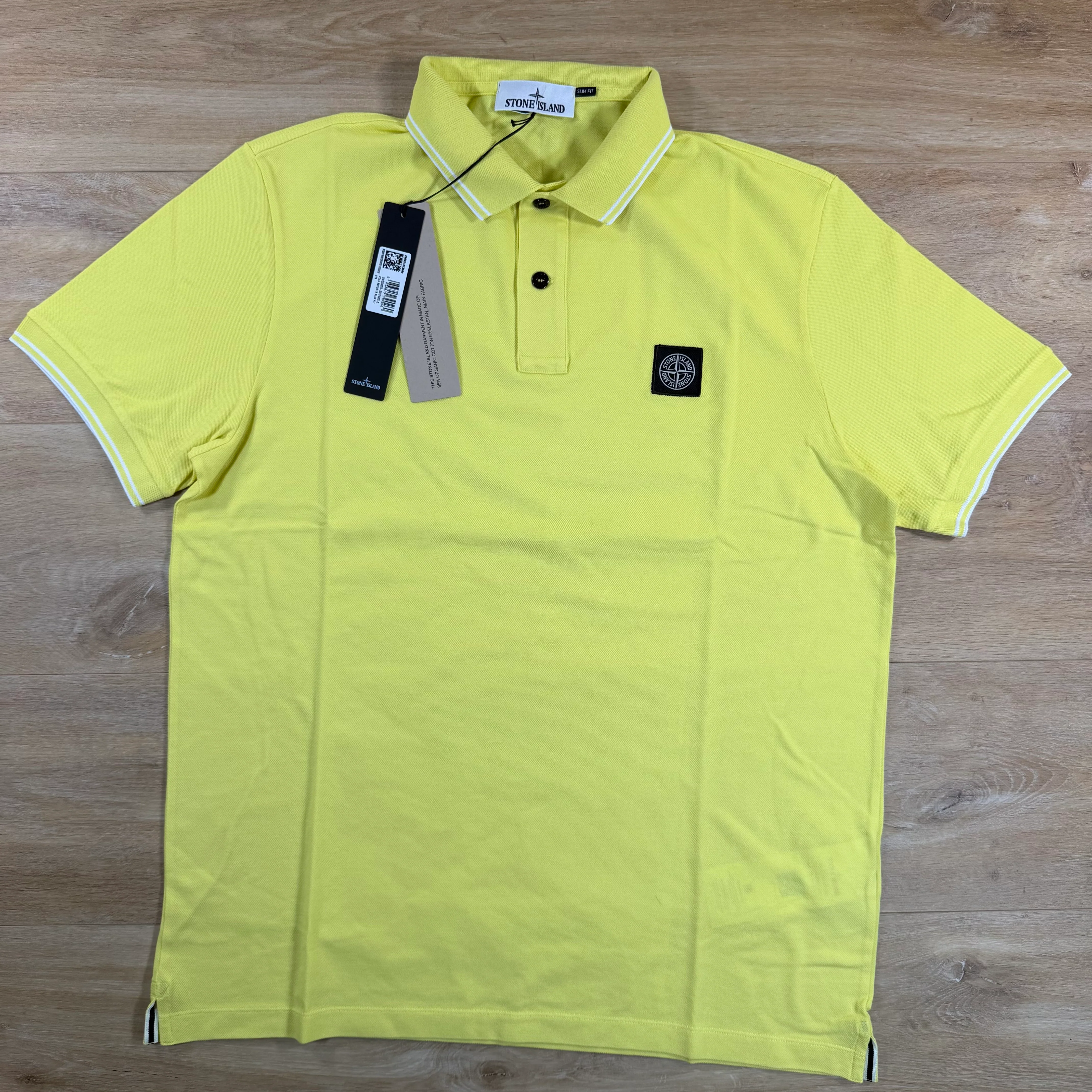Stone Island Patch Logo Polo Shirt in Lemon