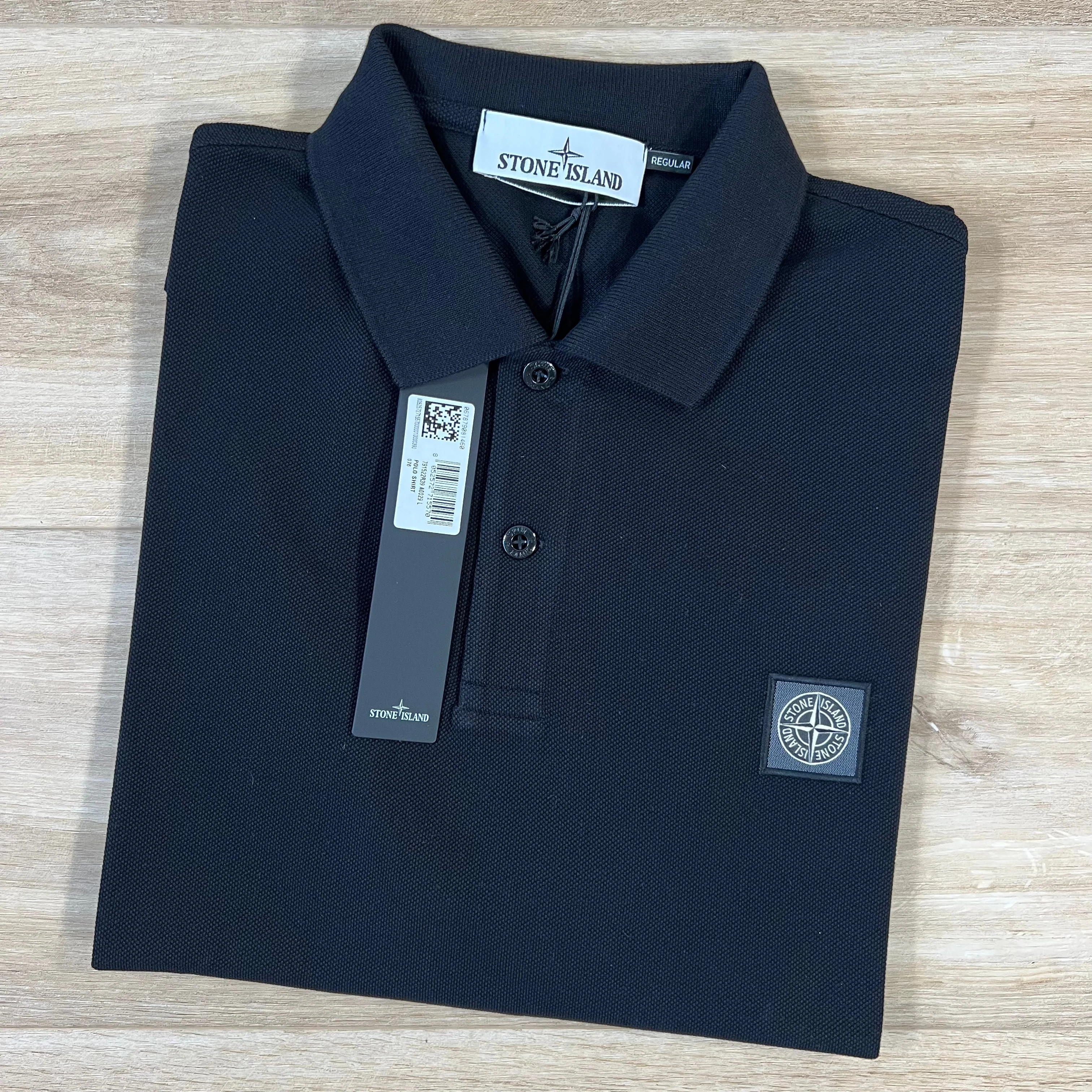 Stone Island Regular Fit Polo Shirt in Black - Image 3