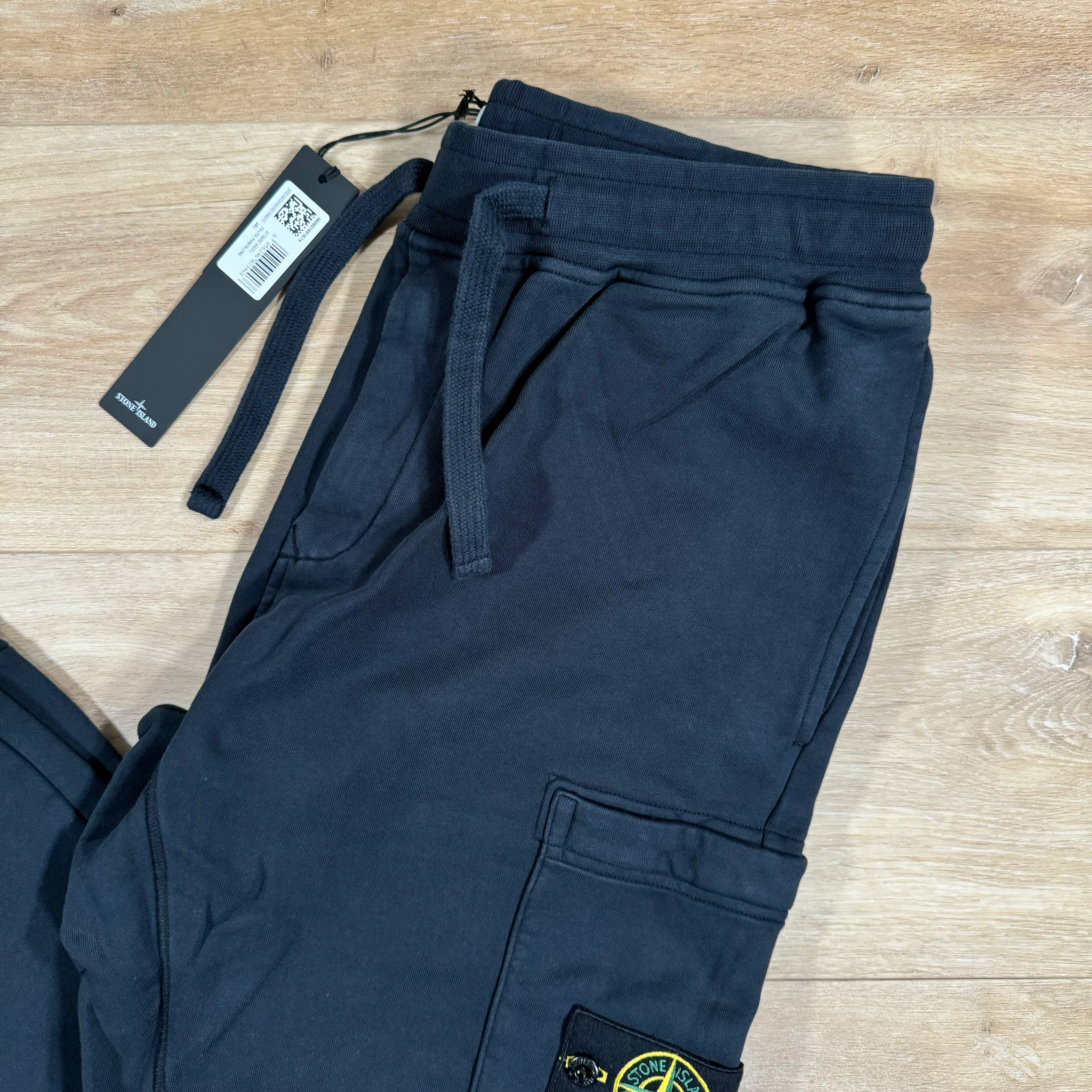 Stone Island Slim Fit Fleece Sweatpants in Navy - Image 2