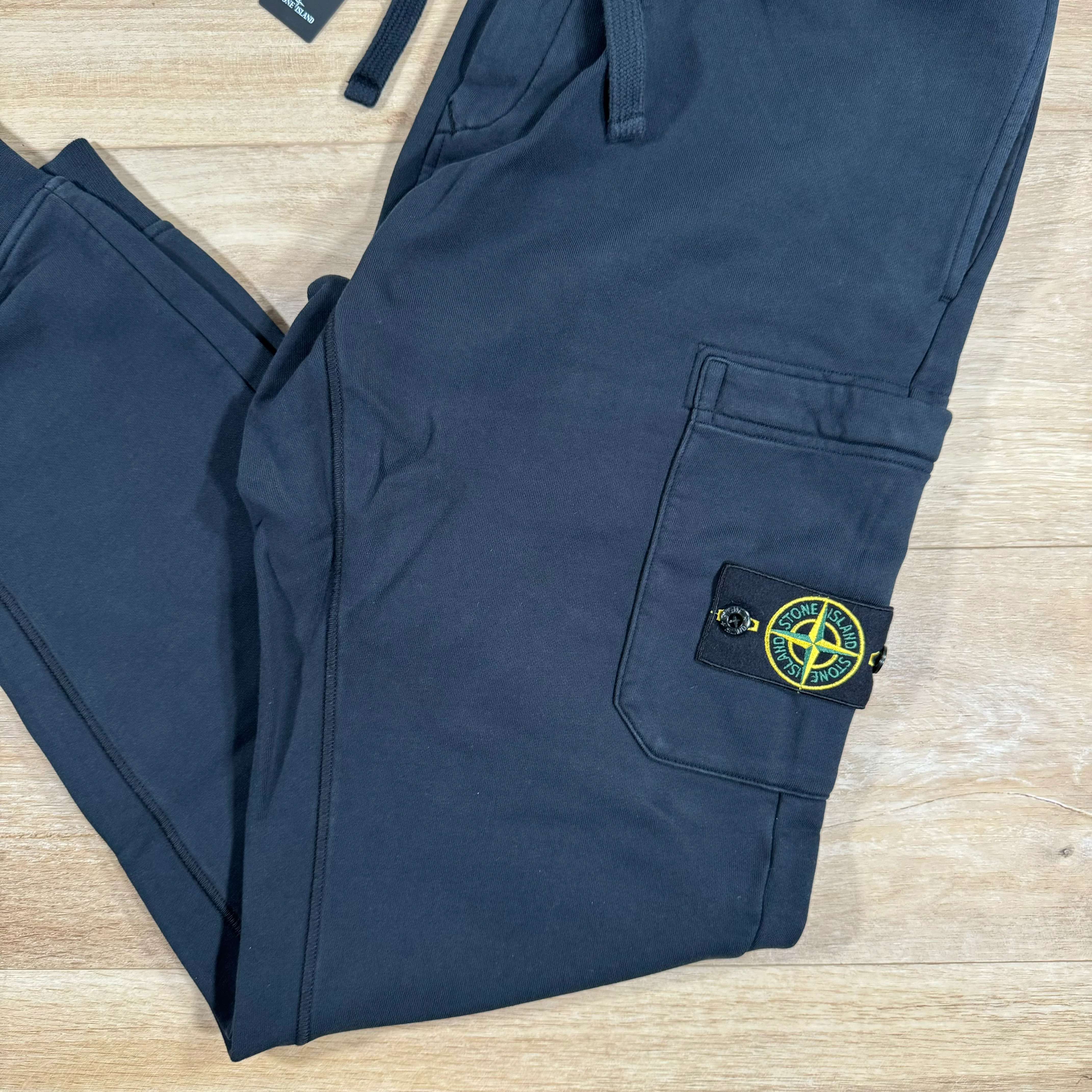 Stone Island Slim Fit Fleece Sweatpants in Navy - Image 3