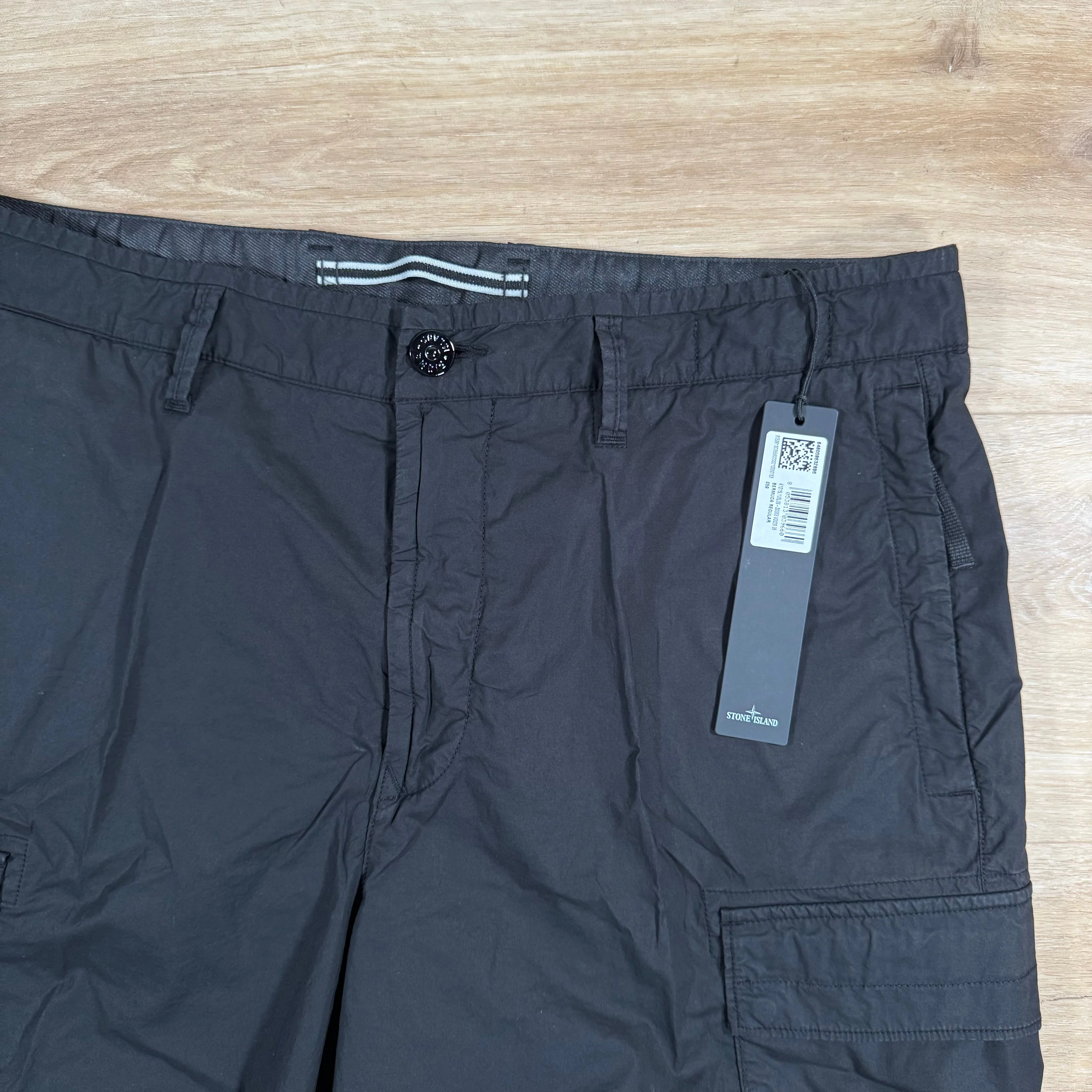 Stone Island Stretch Cotton Tela 'Paracadute' Cargo Bermuda Shorts in Black - Image 3